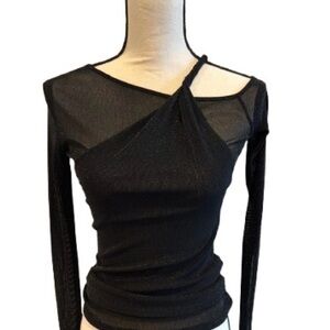 Zara Black Asymmetrical Off-the-Shoulder Sweater